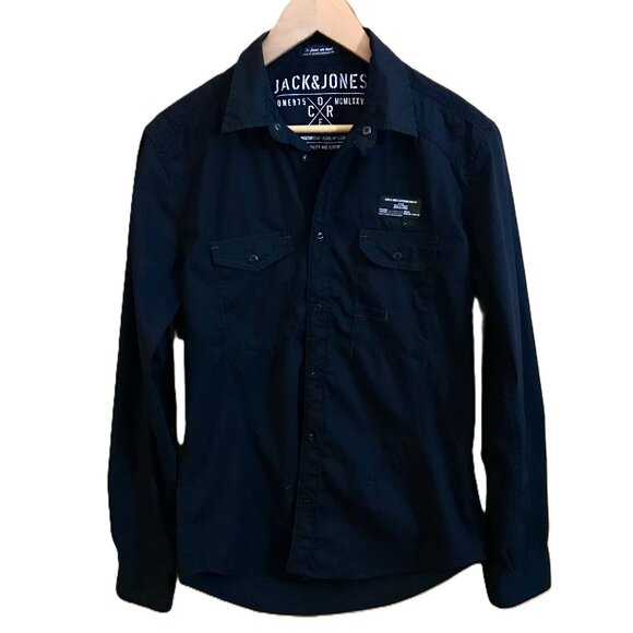 Jack and Jones Other - Jack & Jones Rain Shirt L/S Core Black Dress Shirt Men’s M